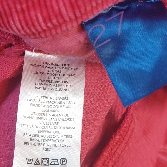 Pilcro Raspberry Corduroy Pants, Size 27 - Picture 8 of 10